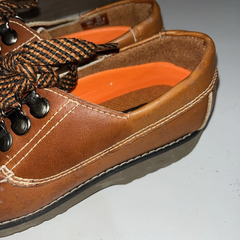 Old Stock JCPenney Leather Vintage Kids Shoes Toddler‎ Brown Oxfords 3.5 D